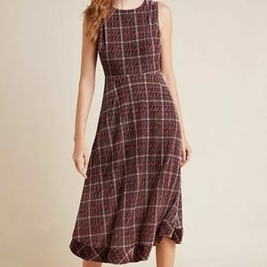 Anthropologie Romy Plaid Velvet Dress